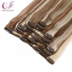Piano Color 100% Unprocessed Human Hair Clip in Extension