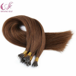 Russian Human Hair Italian Glue Pre-Bonded Double Drawn Remy Virgin Nano Ring Hair Extension